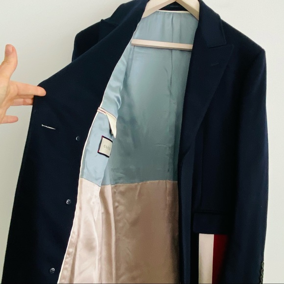 Gucci Stripe-trimmed Cashmere And Wool-blend Coat - Picture 11 of 15